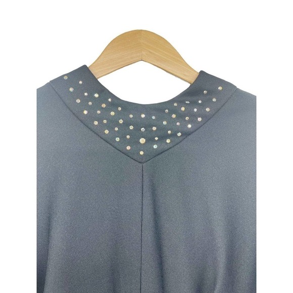 Lady Alden Shop Vintage Black Bling Maxi Long Goth Wednesday Adams Dress Size 20 - Picture 7 of 10